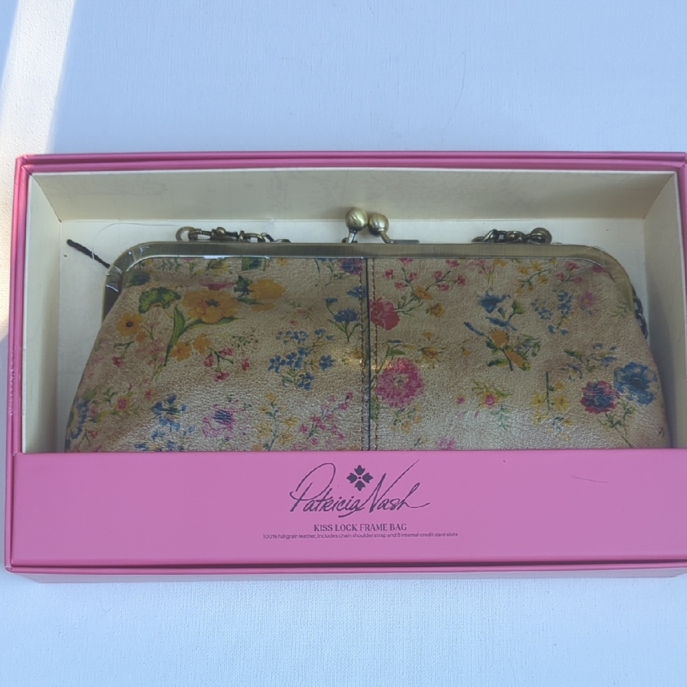Patricia Nash Multicolor Floral Kiss Lock Clutch